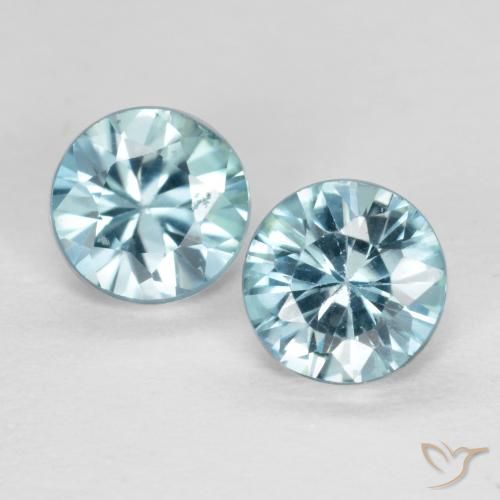 1.01 ct Blue Zircon, 4.5 mm Diamond Cut From Cambodia, Photo A
