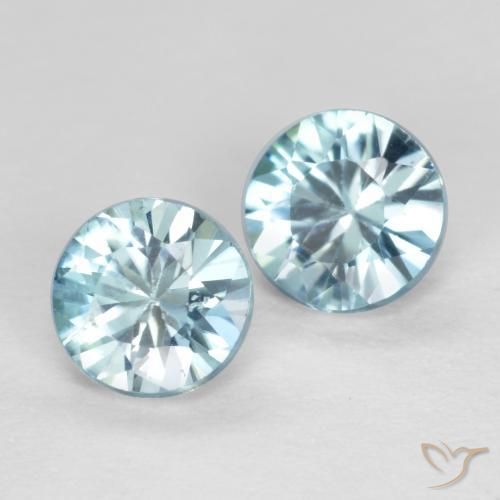 1.01 ctw Blue Zircon Stones, Natural Zircon in Diamond-Cut Shape for Sale