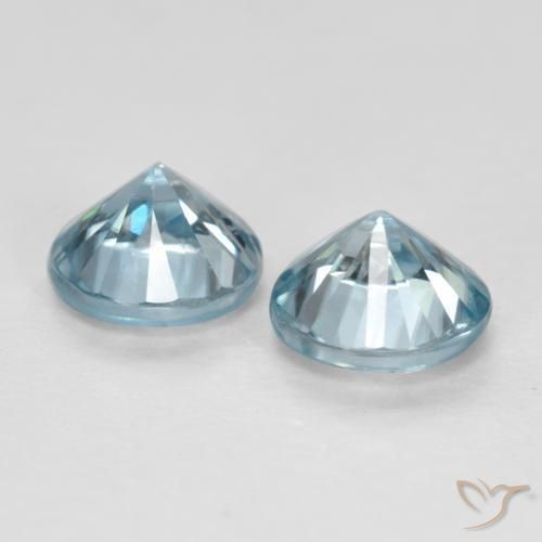 Zircon Gemstones in 4.5 mm (calibrated) Size for Sale, Zircon Stones in Light Blue Color