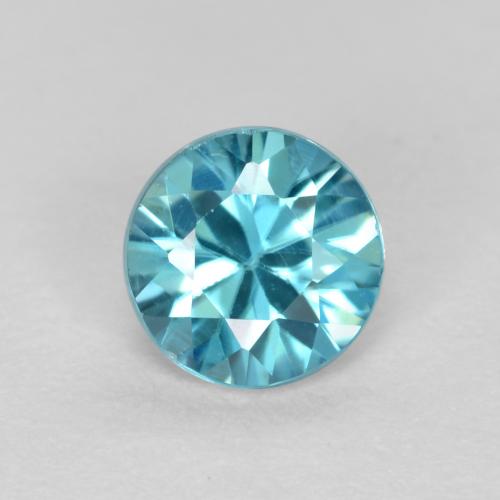 明るい緑がかった青 ジルコン 宝石 - 0.6ct ダイヤモンドカット (ID: 557451)