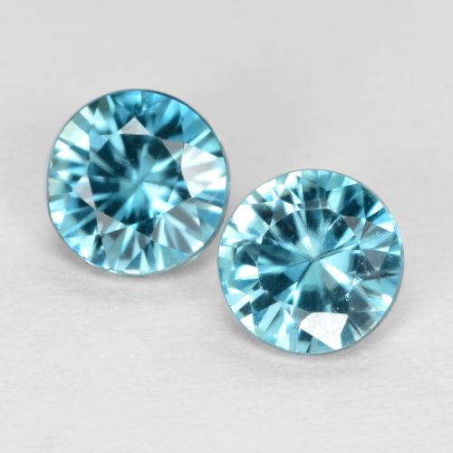 Blu verdastro Zircone Gem - 0.5ct Taglio brillante (ID: 557607)