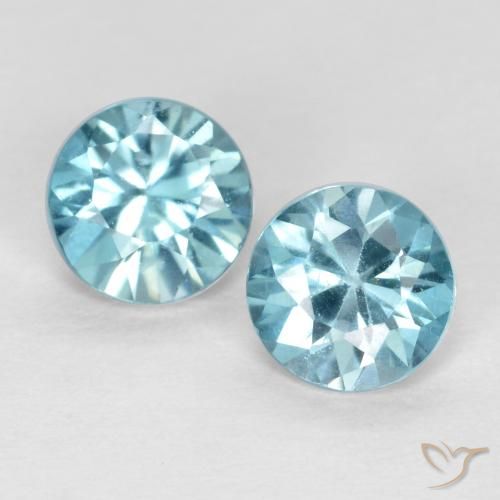 1.04 ct Blue Zircon, 4.6 mm Diamond Cut From Cambodia, Photo A