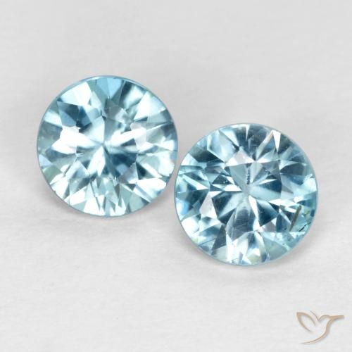0.94 ct Blue Zircon, 4.4 mm Diamond Cut From Cambodia, Photo A