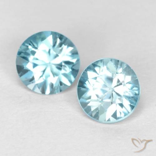 1.1 ct Blue Zircon, 4.5 mm Diamond Cut From Cambodia, Photo A