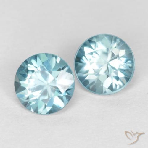 1.10 ctw Blue Zircon Stones, Natural Zircon in Diamond-Cut Shape for Sale