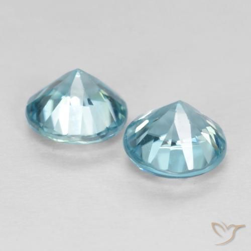 Zircon Gemstones in 4.5 mm (calibrated) Size for Sale, Zircon Stones in Light Blue Color