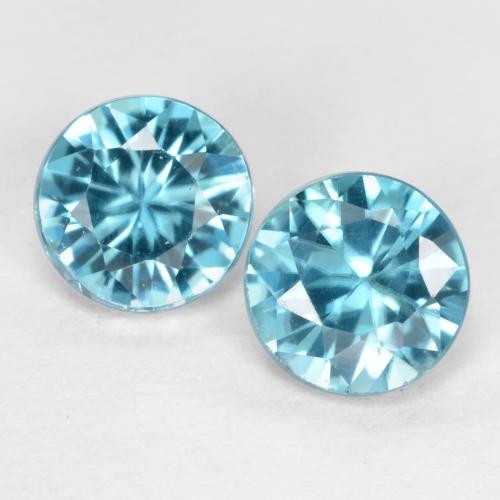 Medium Blue Zircone Gem - 0.5ct Taglio brillante (ID: 557614)