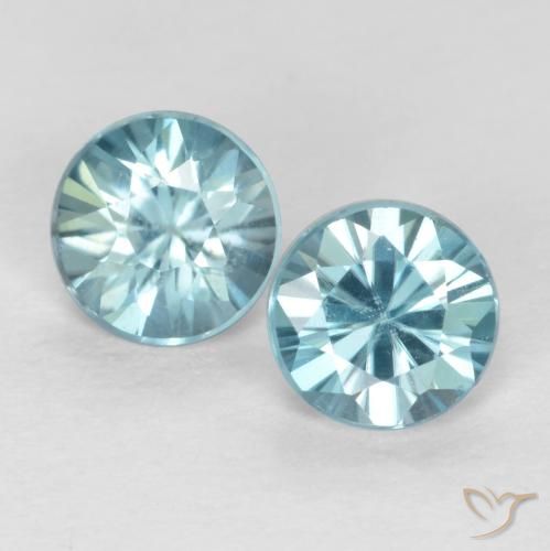 Circón azul de 0,85 quilates, corte de diamante de 4,2 mm de Camboya, Photo A