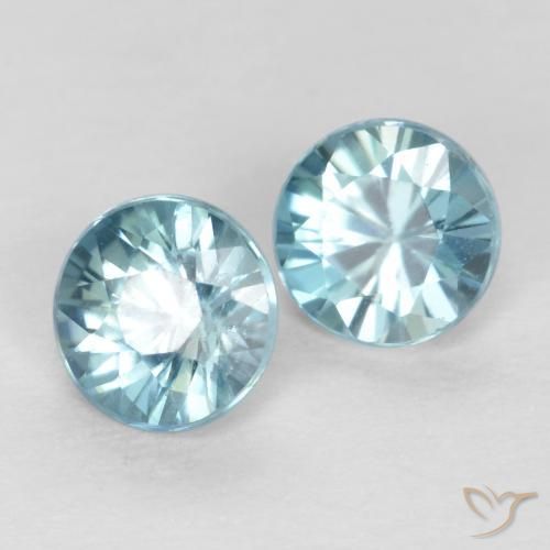 0.85 ctw Blue Zircon Stones, Natural Zircon in Diamond-Cut Shape for Sale