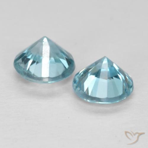 Zircon Gemstones in 4.2 mm Size for Sale, Zircon Stones in Greenish Blue Color