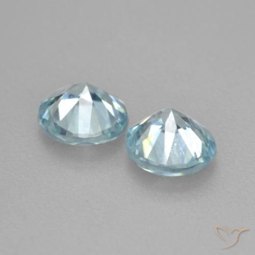 Zircon Gemstones in 4.5 mm (calibrated) Size for Sale, Zircon Stones in Light Blue Color