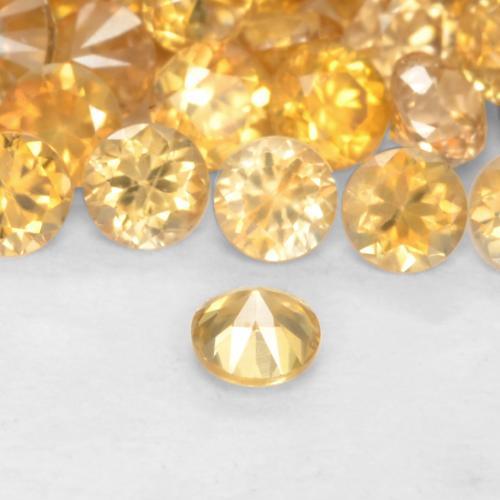 Zircon Gemstones in 2 mm (calibrated) Size for Sale, Zircon Stones in Orange-Gold Color
