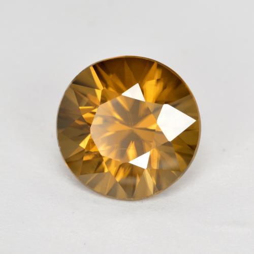 2.62 ct Golden Zircon Stone, Natural Zircon in Round Facet Shape for Sale