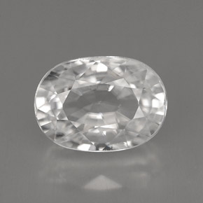 8.09 ct White Zircon Gemstone, Zircon Gem in Oval Facet Shape for Sale.