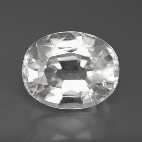 9.99 ct White Zircon Gemstone, Zircon Gem in Oval Facet Shape for Sale.