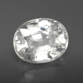 9.99 ct White Zircon Stone, Natural Zircon in Oval Facet Shape for Sale