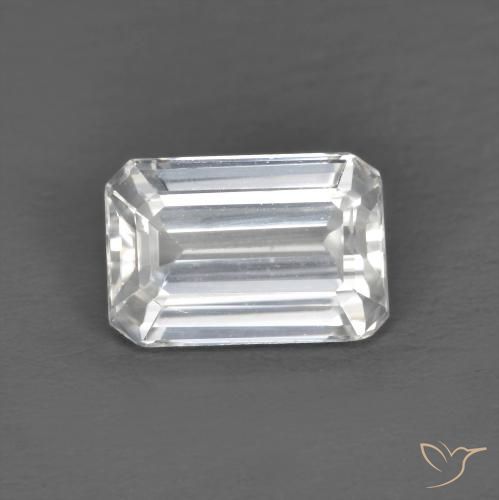1.45 ct White Zircon, 7.2 x 4.9 mm Octagon Cut From Cambodia, Photo A