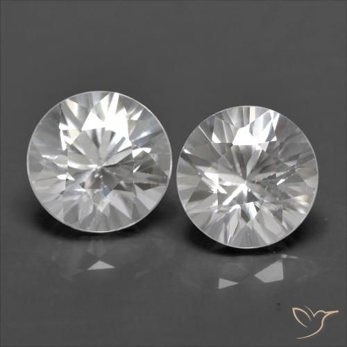 2.44 ct White Zircon, 6 mm Diamond Cut From Cambodia, Photo A