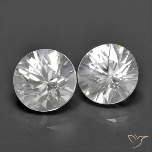 2.44 ctw White Zircon Stones, Natural Zircon in Diamond-Cut Shape for Sale