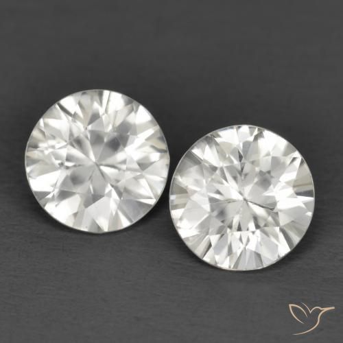 2.23 ct White Zircon, 6 mm Diamond Cut From Cambodia, Photo A