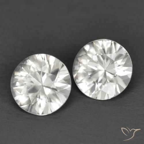 2.23 ctw White Zircon Stones, Natural Zircon in Diamond-Cut Shape for Sale