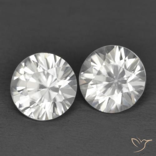 2.39 ct White Zircon, 6 mm Diamond Cut From Cambodia, Photo A