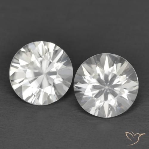 2.39 ctw White Zircon Stones, Natural Zircon in Diamond-Cut Shape for Sale