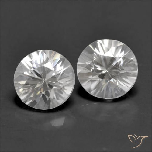 Circón blanco de 2,47 quilates, corte de diamante de 6 mm de Camboya, Photo A