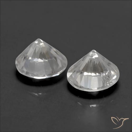 Zircon Gemstones in 6 mm (calibrated) Size for Sale, Zircon Stones in White Color