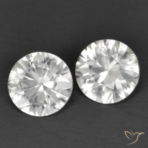 2.06 ctw White Zircon Stones, Natural Zircon in Diamond-Cut Shape for Sale