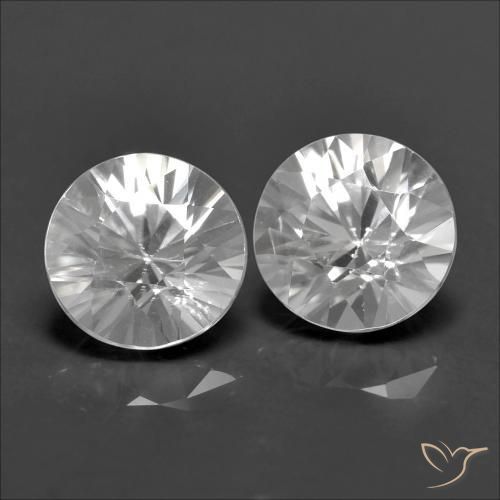 2.54ctw Natural White Zircon, Round, VVS-VS