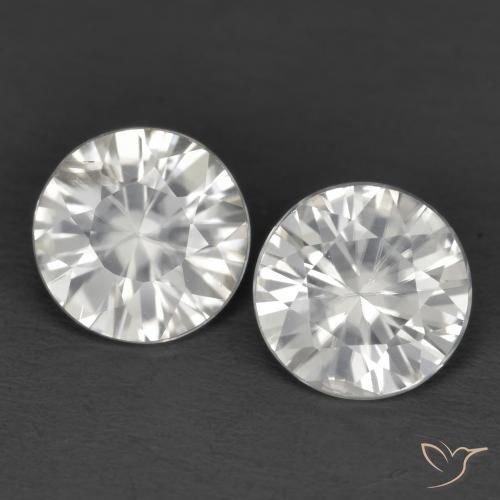 2.34 ct White Zircon, 6.1 mm Diamond Cut From Cambodia, Photo A
