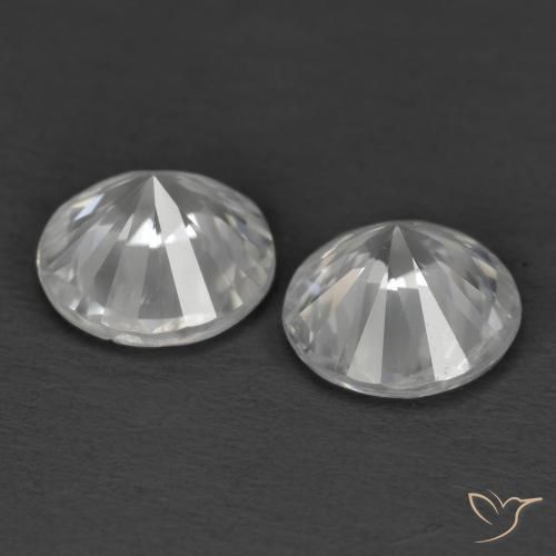 Zircon Gemstones in 6 mm (calibrated) Size for Sale, Zircon Stones in White Color