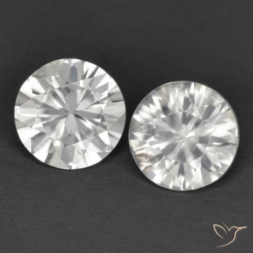 2.3 ct White Zircon, 6 mm Diamond Cut From Cambodia, Photo A