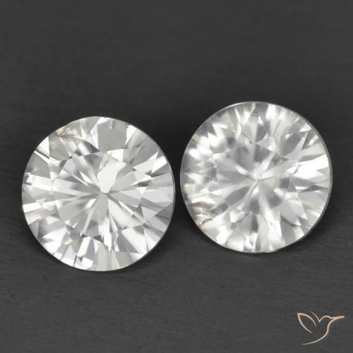 2.30 ctw White Zircon Stones, Natural Zircon in Diamond-Cut Shape for Sale