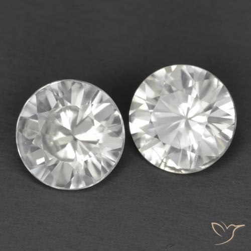 2.16 ct White Zircon, 6.1 mm Diamond Cut From Cambodia, Photo A