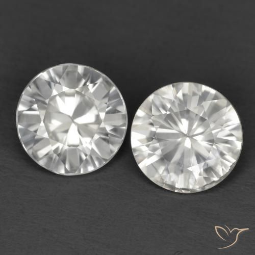 2.16 ctw White Zircon Stones, Natural Zircon in Diamond-Cut Shape for Sale