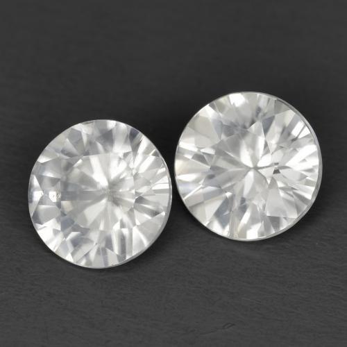 2.15 ctw White Zircon Stones, Natural Zircon in Diamond-Cut Shape for Sale