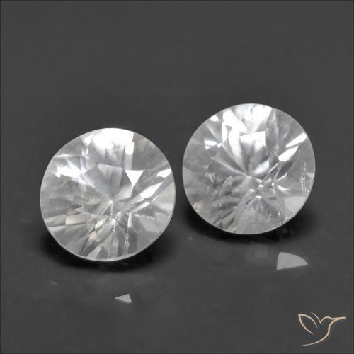 1.31 ctw White Zircon Stones, Natural Zircon in Diamond-Cut Shape for Sale