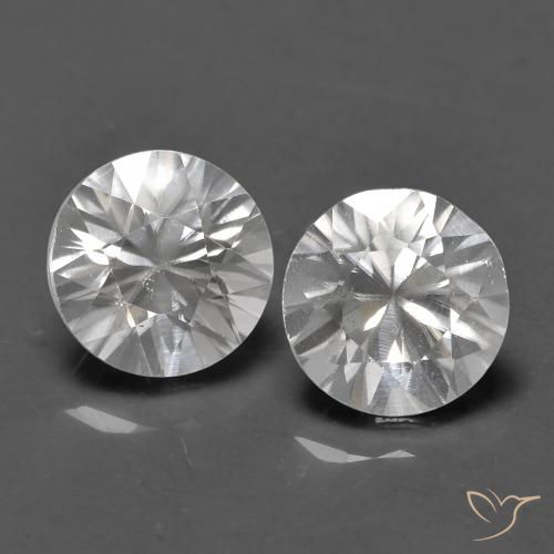 1.51 ct White Zircon, 5.1 mm Diamond Cut From Cambodia, Photo A