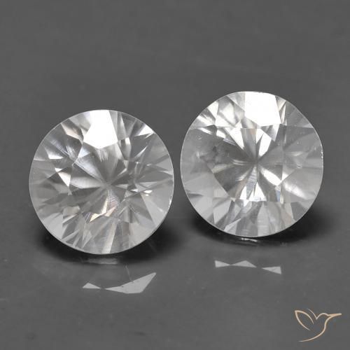 1.51 ctw White Zircon Stones, Natural Zircon in Diamond-Cut Shape for Sale