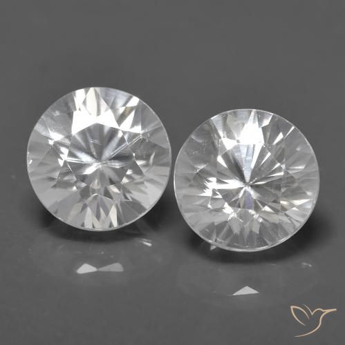 1.58 ct White Zircon, 5 mm Diamond Cut From Cambodia, Photo A