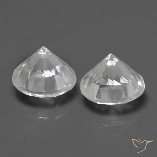 Zircon Gemstones in 5 mm (calibrated) Size for Sale, Zircon Stones in White Color