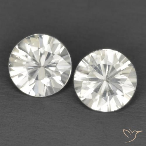1.3 ct White Zircon, 5 mm Diamond Cut From Cambodia, Photo A