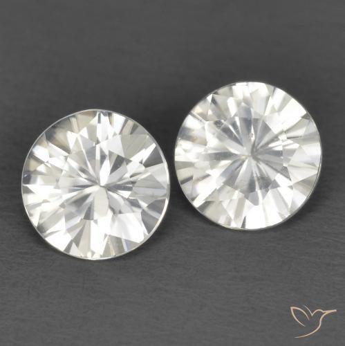 1.30 ctw White Zircon Stones, Natural Zircon in Diamond-Cut Shape for Sale