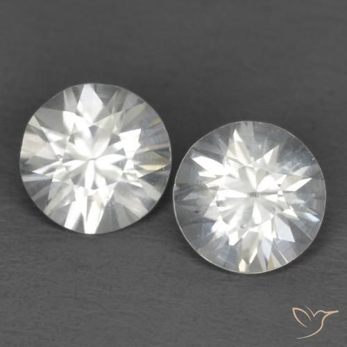 1.31 ct White Zircon, 5 mm Diamond Cut From Cambodia, Photo A