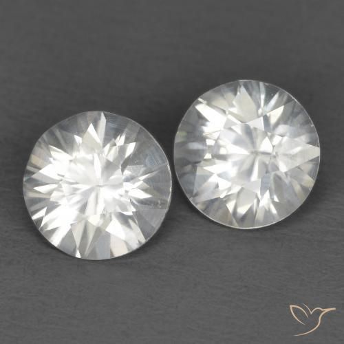 1.31 ctw White Zircon Stones, Natural Zircon in Diamond-Cut Shape for Sale