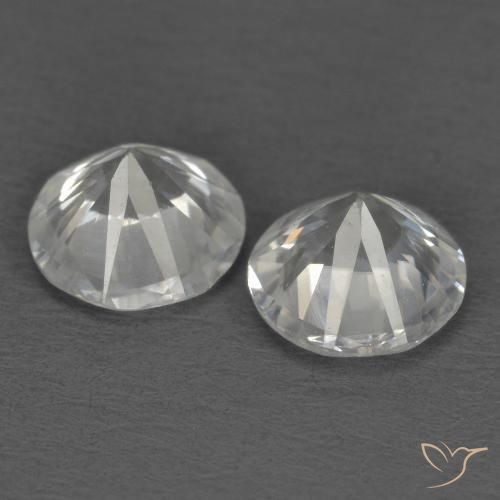 Zircon Gemstones in 5 mm (calibrated) Size for Sale, Zircon Stones in White Color