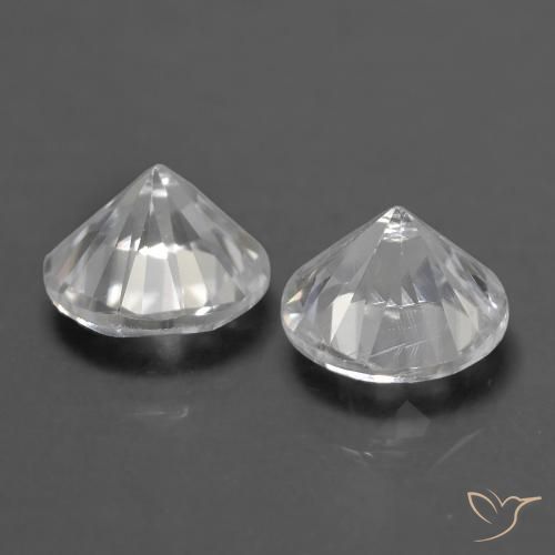 Zircon Gemstones in 5 mm (calibrated) Size for Sale, Zircon Stones in White Color