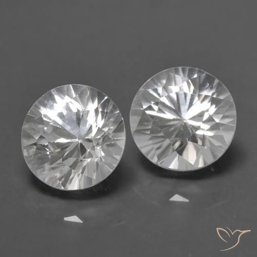 1.57 ctw White Zircon Stones, Natural Zircon in Diamond-Cut Shape for Sale